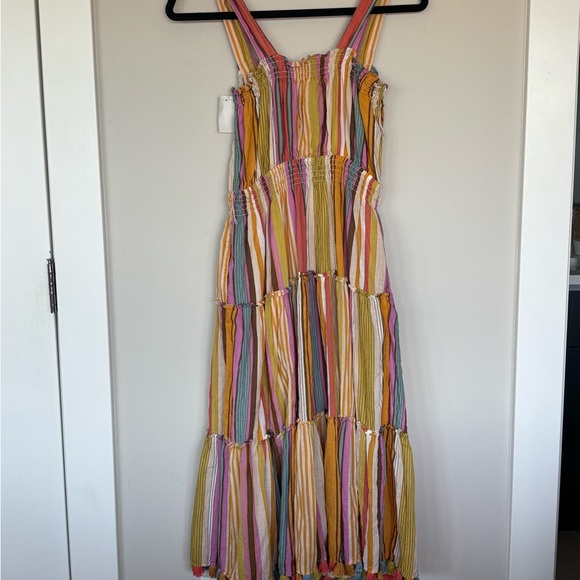 Anthropologie Pink and Yellow Sleeveless Sundress - Picture 2 of 6